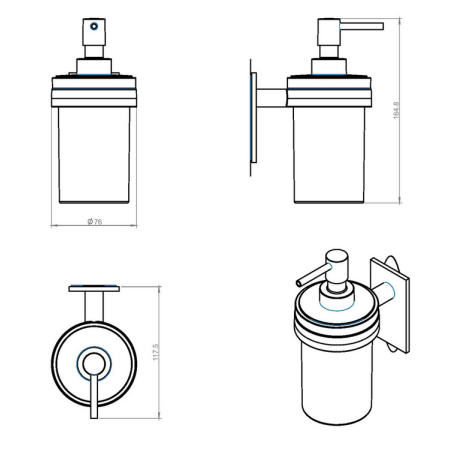 Dispenser sapone in vetro Duo Square Cosmic