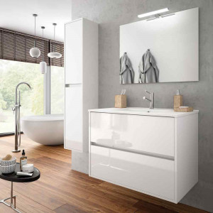 Box Doccia Chapeau Teuco Prezzi.Mobile Da Bagno Con Specchio E Applique Noja 900 Bianco Lucido Salgar